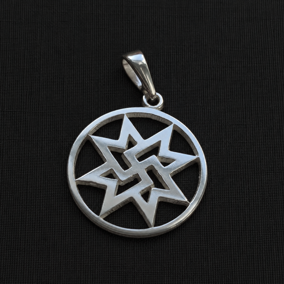 Fire Cross Pendant with Auseklis Sign