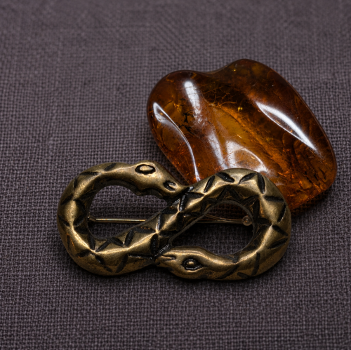 Serpent Bronze Brooch