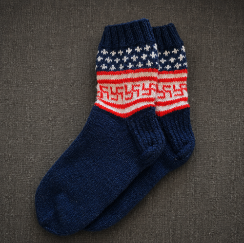 4th of July Red Fire Cross Wool Socks