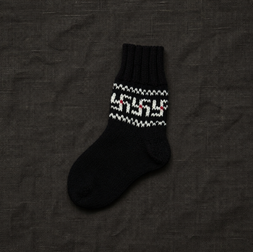 Black Fire Cross Wool Socks