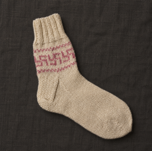 White & Pink Wool Socks