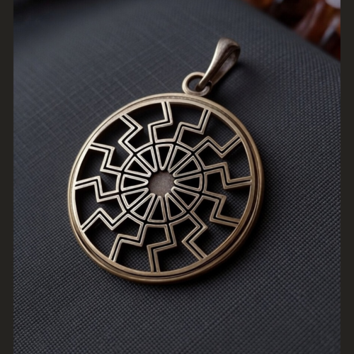 Light Bronze Black Sun Pendant