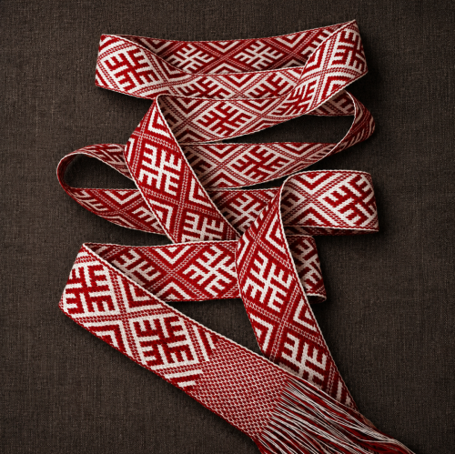 Red Fire Cross Handwoven Belt