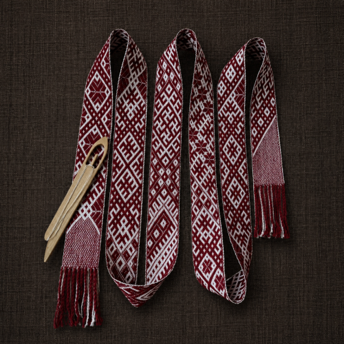 Dark Red Traditional Handwoven Belt