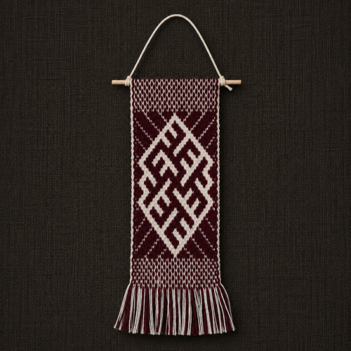 Dark Red/Red Handwoven Fire Cross Decor