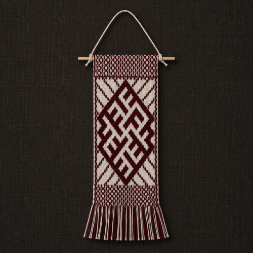 Dark Red/Red Handwoven Fire Cross Decor