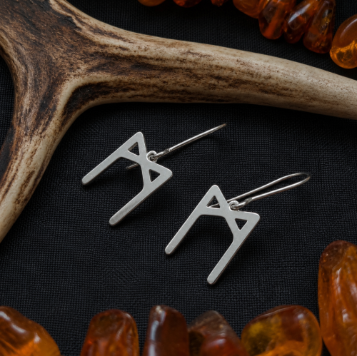 Mannaz Rune Earrings