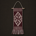 Dark Red/Red Handwoven Fire Cross Decor