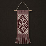 Dark Red/Red Handwoven Fire Cross Decor