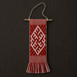 Dark Red/Red Handwoven Fire Cross Decor