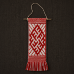 Dark Red/Red Handwoven Fire Cross Decor