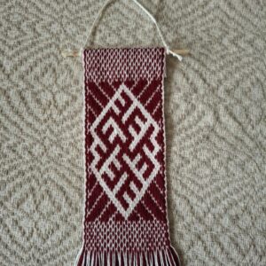 Handwoven decor dark red
