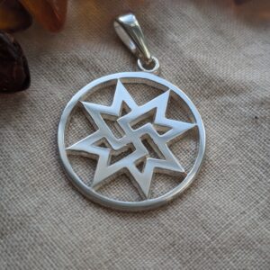 Latvian Auseklis Fire Cross Pendant