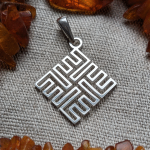 Latvian Ūsiņš Fire cross pendant