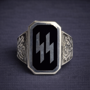 Large SS WWII German silver ring - large