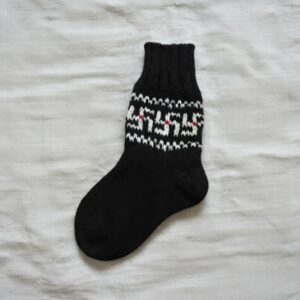 Black Fire Cross Mohair Woolen Socks